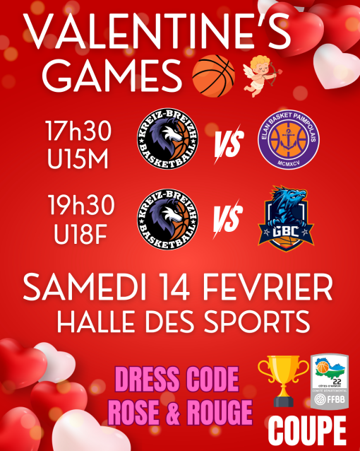 Valentine's games à domicile samedi ❤️