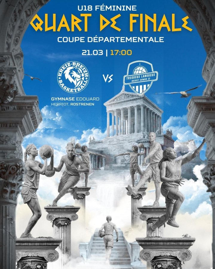 1/4 finale coupe samedi 17h à domicile: tous derrière nos U18F !