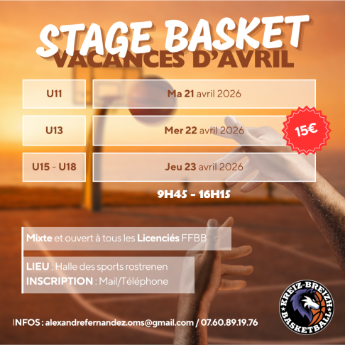 Stage basket vacances d'avril
